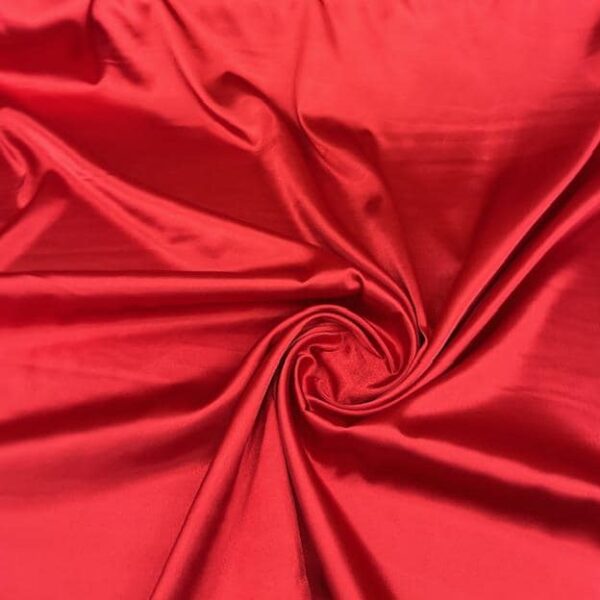 Light Red Satin Fabric by Yard, 58" Silky Stretch Charmeuse Wedding Bridesmaid Dress Fabric, Coral Red Bright Material