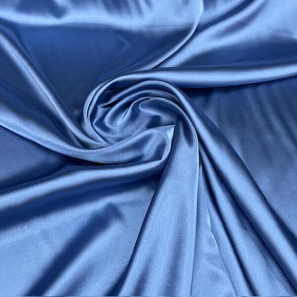 Peri Blue Satin Fabric by Yard, 58" Silky Stretch Charmeuse Wedding Bridesmaid Dress Fabric, Periwinkle Purple Blue Material