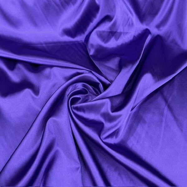 Purple Satin Fabric by Yard, 58" Silky Stretch Charmeuse Wedding Bridesmaid Dress Fabric, Royal Purple Deep Plum Material