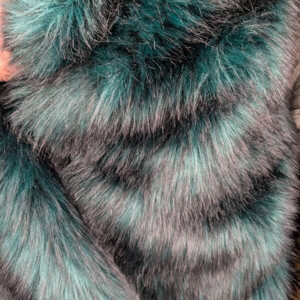 Hunter Green Faux Fur Fabric Long Pile Shaggy Fur, Luxury Plush Fabric 60" Wide, Soft Thick Fur for Coat, Costume, Blanket, Upholstery