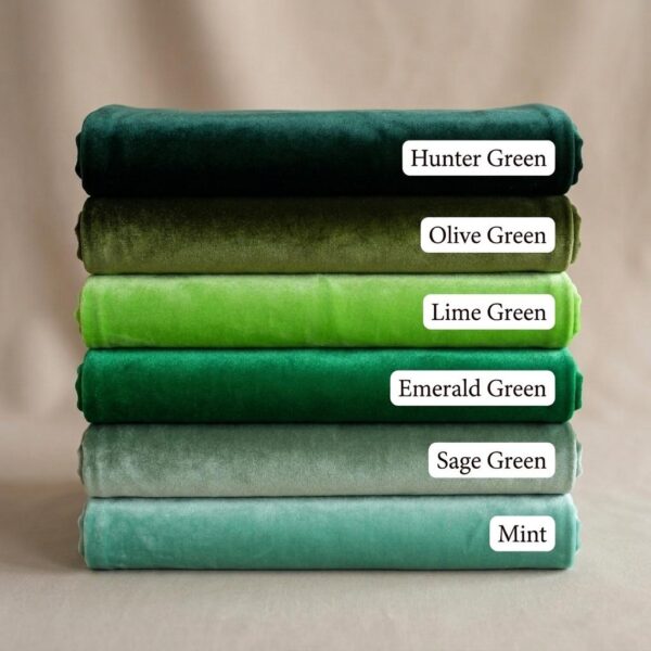 Green Stretch Velvet Fabric by the Yard – Soft 4 Way Stretch Velour Fabric 59 Inch Wide for Dresses Costumes Decor Bows Upholstery
