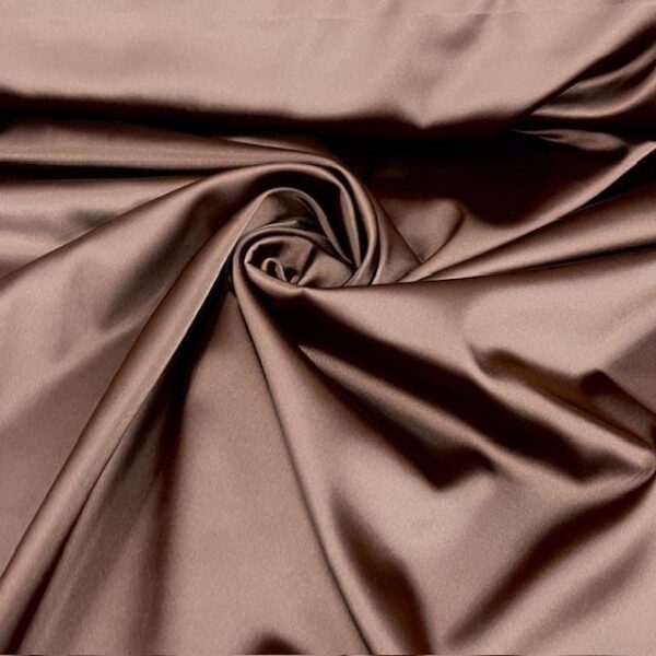 Brown Satin Fabric by Yard, 58" Silky Stretch Charmeuse Wedding Bridesmaid Dress Fabric, Chocolate Brown Formal Material