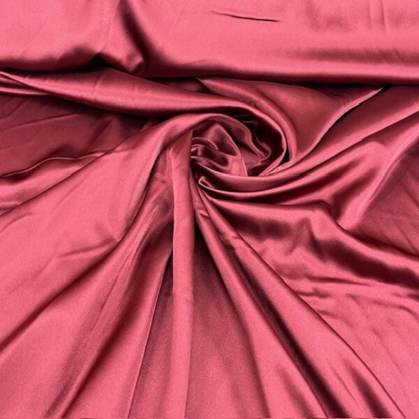 Burgundy Satin Fabric by Yard, 58" Silky Stretch Charmeuse Wedding Bridesmaid Dress Fabric, Wine Red Maroon Material