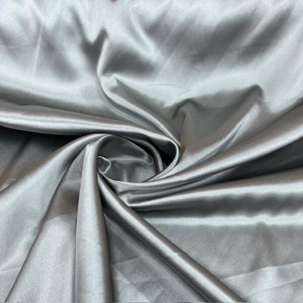 Charcoal Gray Satin Fabric by Yard, 58" Silky Stretch Charmeuse Wedding Bridesmaid Dress Fabric, Dark Grey Formal Material
