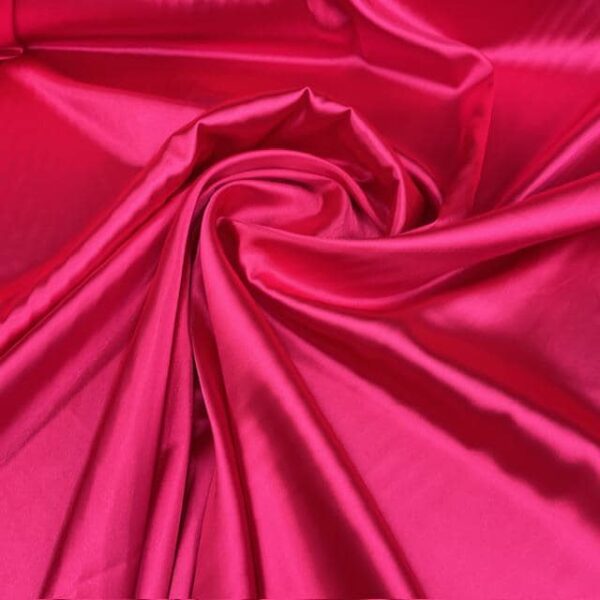 Hot Pink Satin Fabric by Yard, 58" Silky Stretch Charmeuse Wedding Bridesmaid Dress Fabric, Bright Fuchsia Magenta Material