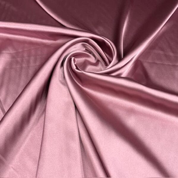 Mauve Satin Fabric by Yard, 58" Silky Stretch Charmeuse Wedding Bridesmaid Dress Fabric, Dusty Purple Pink Vintage Material