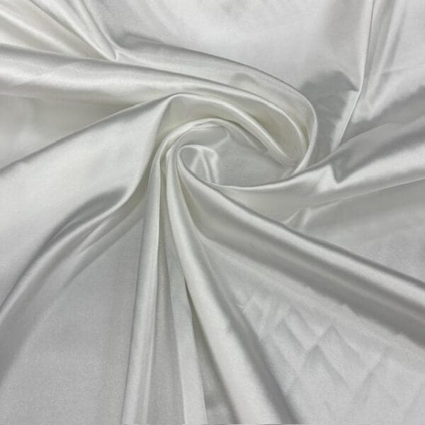 Off White Satin Fabric by Yard, 58" Silky Stretch Charmeuse Wedding Bridesmaid Dress Fabric, Cream Ivory Bridal Material