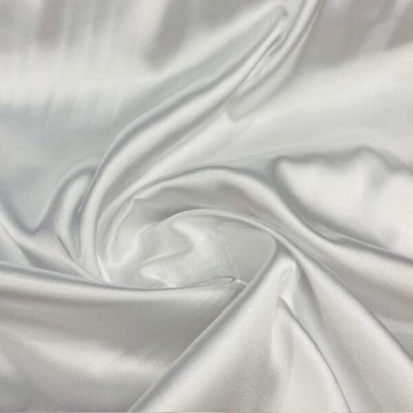 White Satin Fabric by Yard, 58" Silky Stretch Charmeuse Wedding Dress Bridesmaid Bridal Fabric, Pure White Premium Material